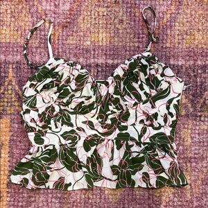 Parker Green and Pink Camisole Top zip side size 0